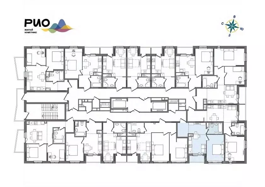 1-к кв. Удмуртия, Ижевск Воткинский жилрайон, Рио жилой комплекс, 2 ... - Фото 2