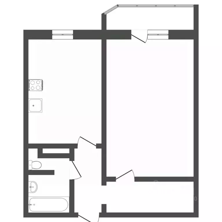 1-к кв. Тюменская область, Тюмень ул. Александра Митинского, 7к1 (39.0 ... - Фото 2