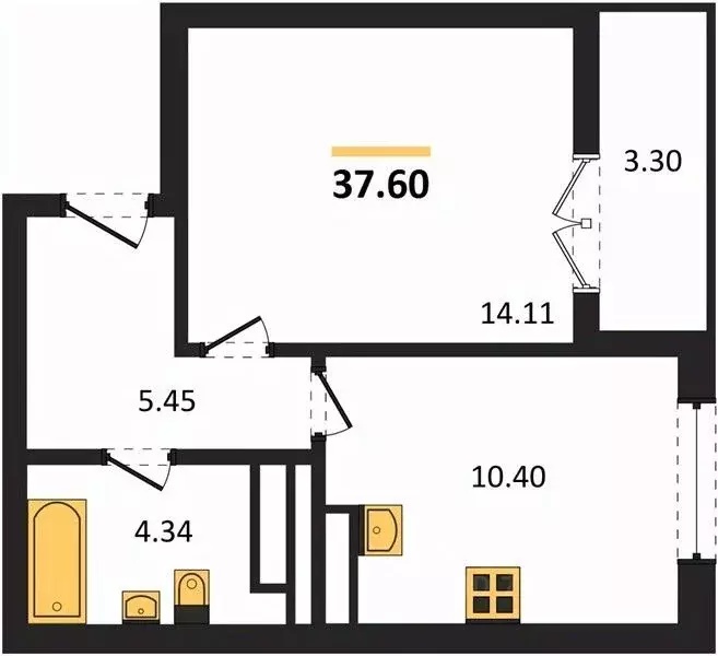 Комната Крым, Евпатория просп. Победы, 66 (14.1 м) - Фото 2