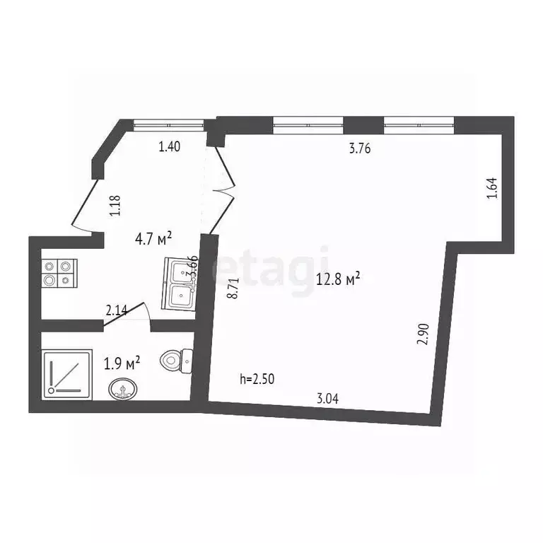 1-к кв. Крым, Ялта ул. Кирова, 44 (20.0 м) - Фото 2