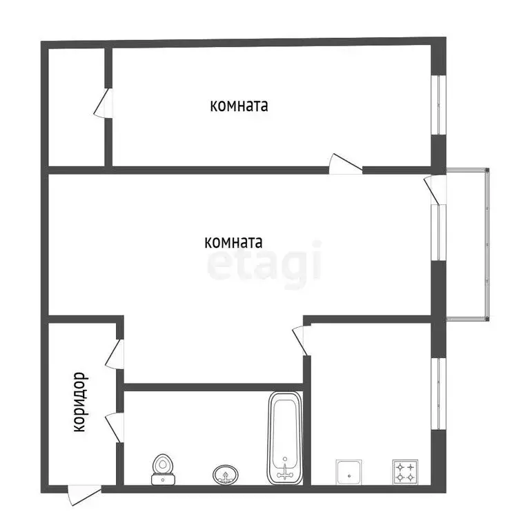 2-комнатная квартира: Улан-Удэ, улица Ербанова, 20А (45.3 м) - Фото 1