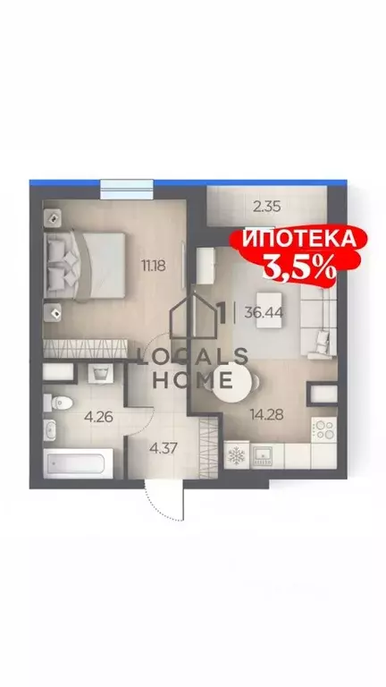 1-к кв. Рязанская область, Рязанский район, Дядьковское с/пос, с. ... - Фото 1