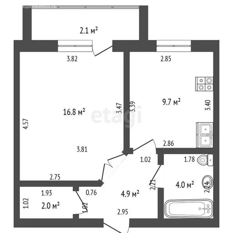 1-комнатная квартира: Саранск, улица Марины Расковой, 39 (42 м) - Фото 0