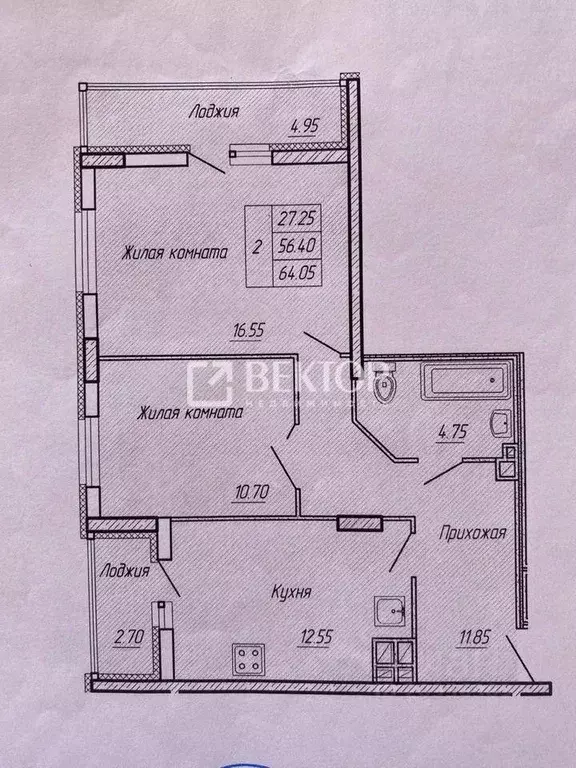 2-к кв. Ивановская область, Иваново ул. 2-я Полевая, 36к1 (64.0 м) - Фото 1