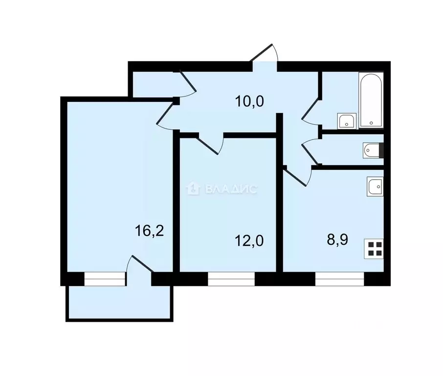 2-к кв. Коми, Сыктывкар ул. Оплеснина, 58А (51.9 м) - Фото 1