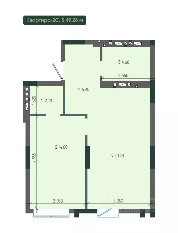 2-к кв. Кемеровская область, Новокузнецк просп. Курако, 32 (49.28 м) - Фото 0