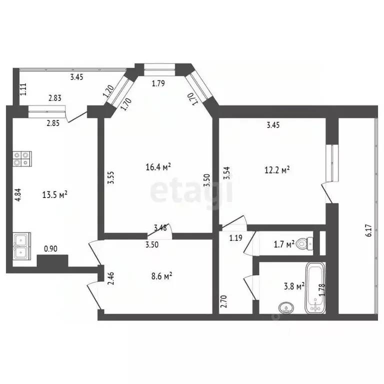 3-к кв. Орловская область, Мценск ул. Машиностроителей, 13 (59.4 м) - Фото 2