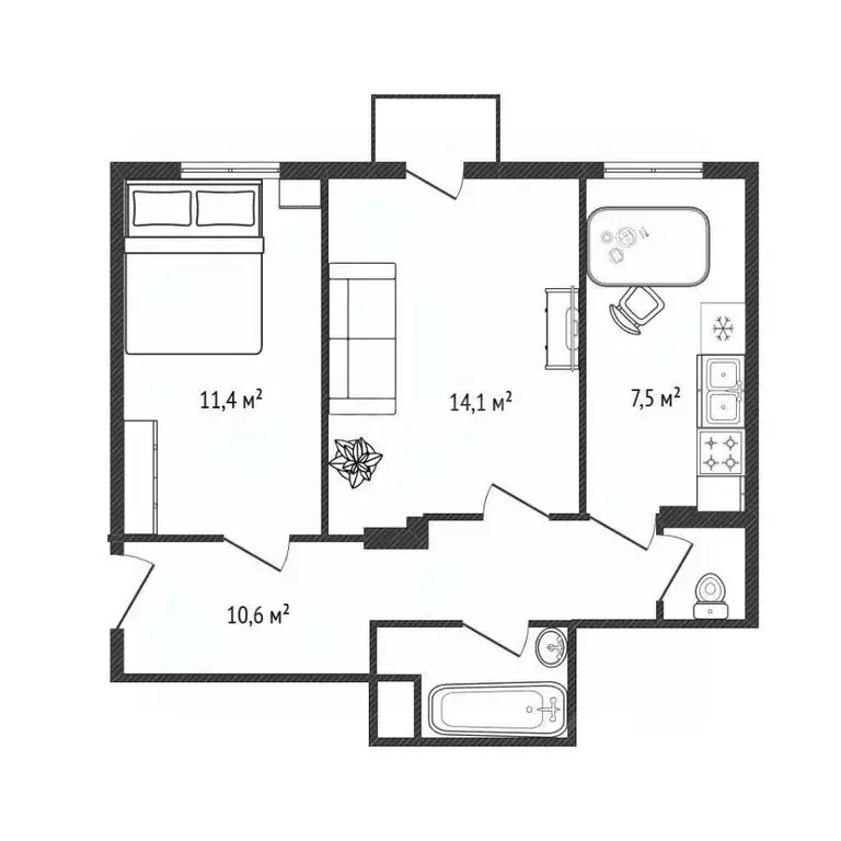 2-к кв. Новосибирская область, Новосибирск ул. Урицкого, 12 (49.0 м) - Фото 1