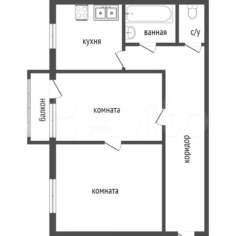 2-к. квартира, 50 м, 4/5 эт. - Фото 0