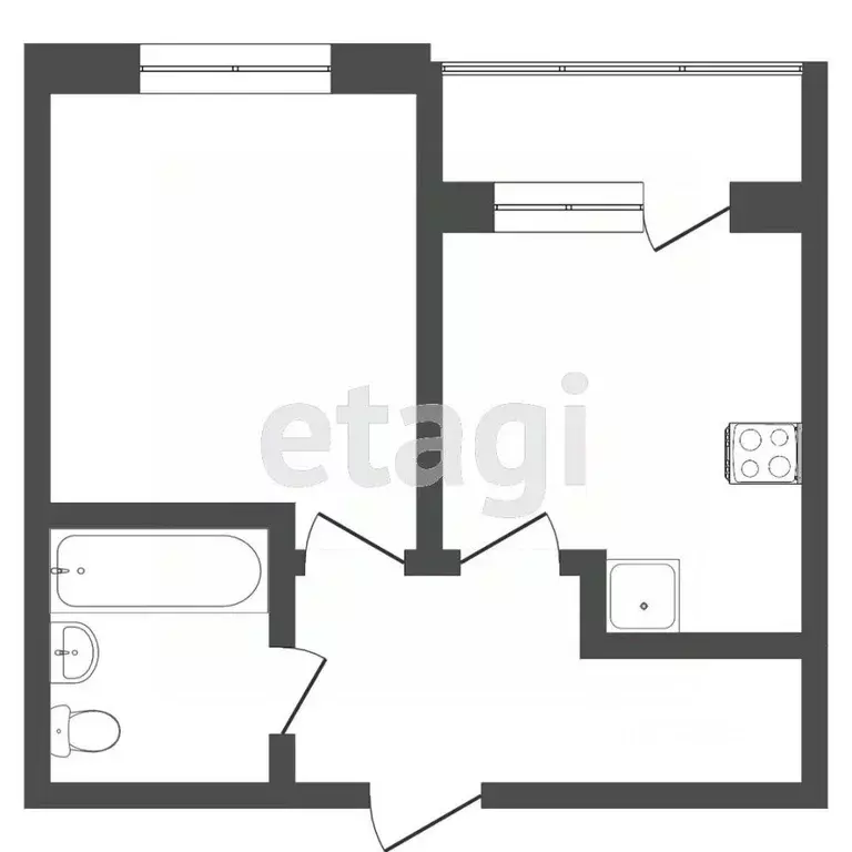 1-к кв. Тюменская область, Тюмень ул. Надира Сагдеева, 6 (25.5 м) - Фото 2