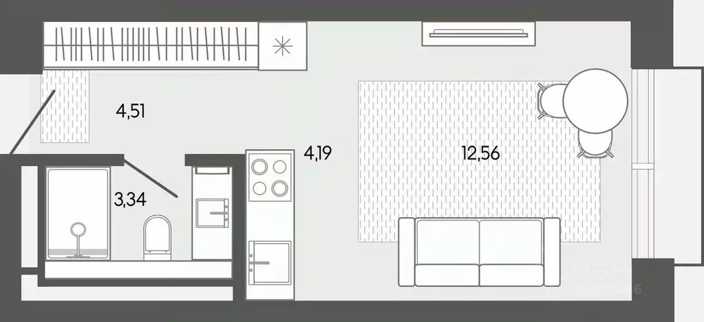 Студия Алтай, Майминский район, пос. Карлушка  (24.6 м) - Фото 1