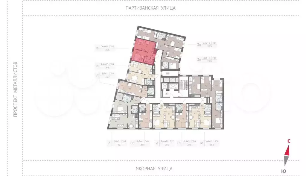 1-к. квартира, 35,6 м, 5/10 эт. - Фото 1
