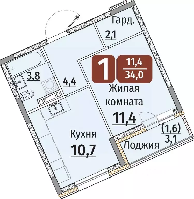 1-к кв. Чувашия, Чебоксары ул. Энергетиков (35.55 м) - Фото 0