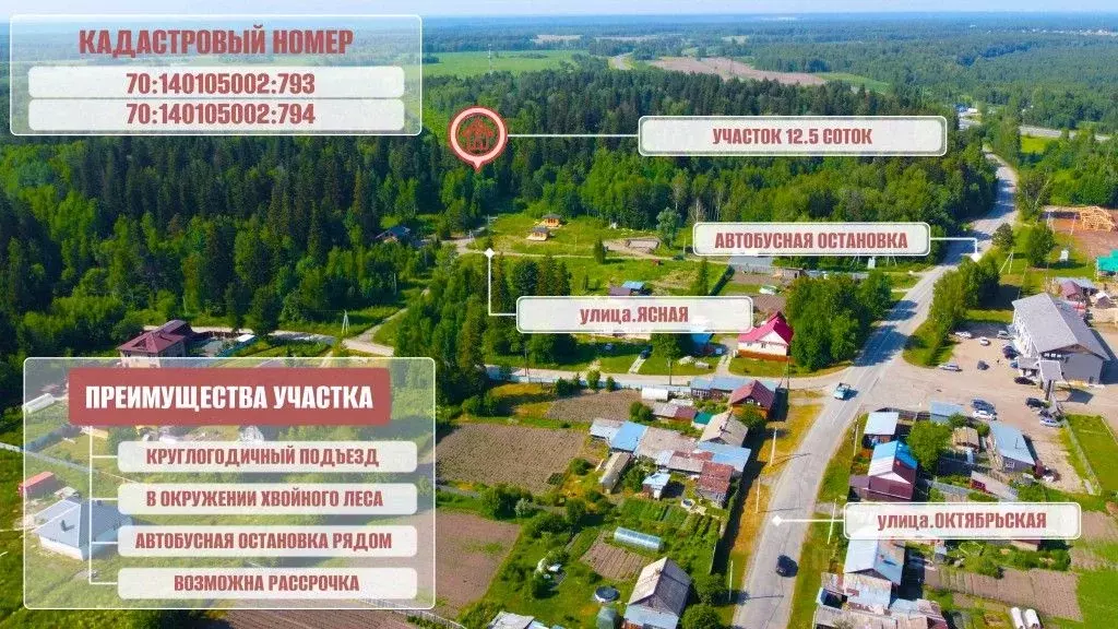 Участок в Томская область, Томский район, д. Кандинка ул. Ясная (12.5 ... - Фото 2