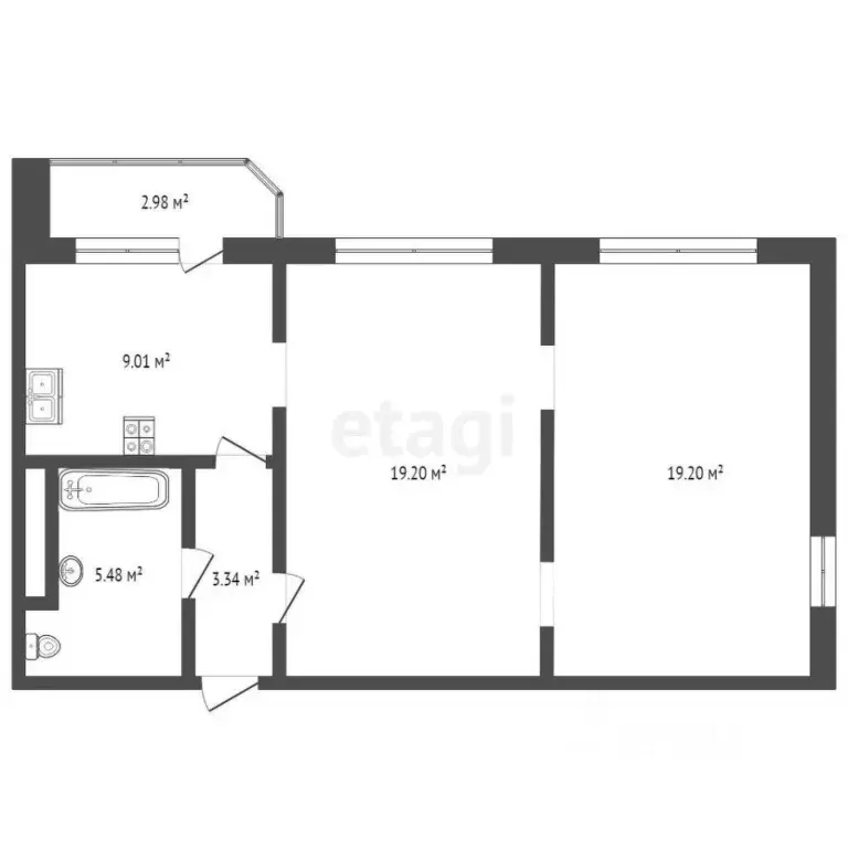 2-к кв. Тюменская область, Тюмень ул. Монтажников, 40 (56.0 м) - Фото 2
