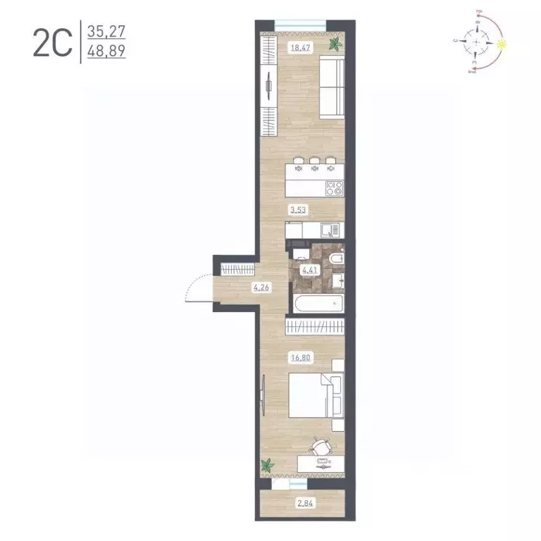 2-к кв. Новосибирская область, Новосибирск Радуга Сибири жилой ... - Фото 0