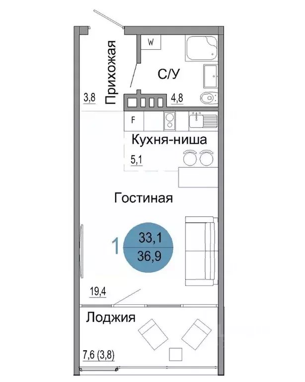 1-к кв. Крым, Керчь Белый город жилой комплекс (36.9 м) - Фото 0