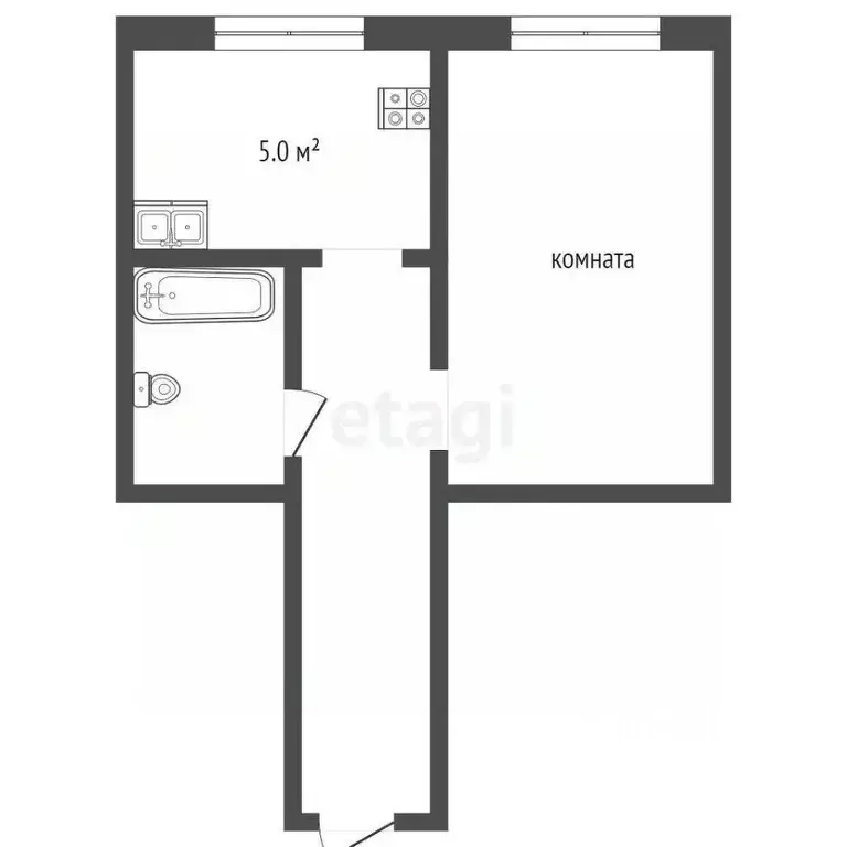 1-к кв. Тюменская область, Тюмень ул. Осипенко, 61 (25.5 м) - Фото 2