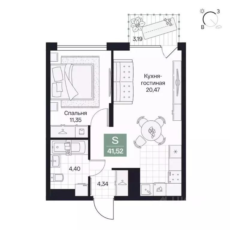 1-к кв. Волгоградская область, Волгоград просп. Имени В.И. Ленина, 59Г ... - Фото 1