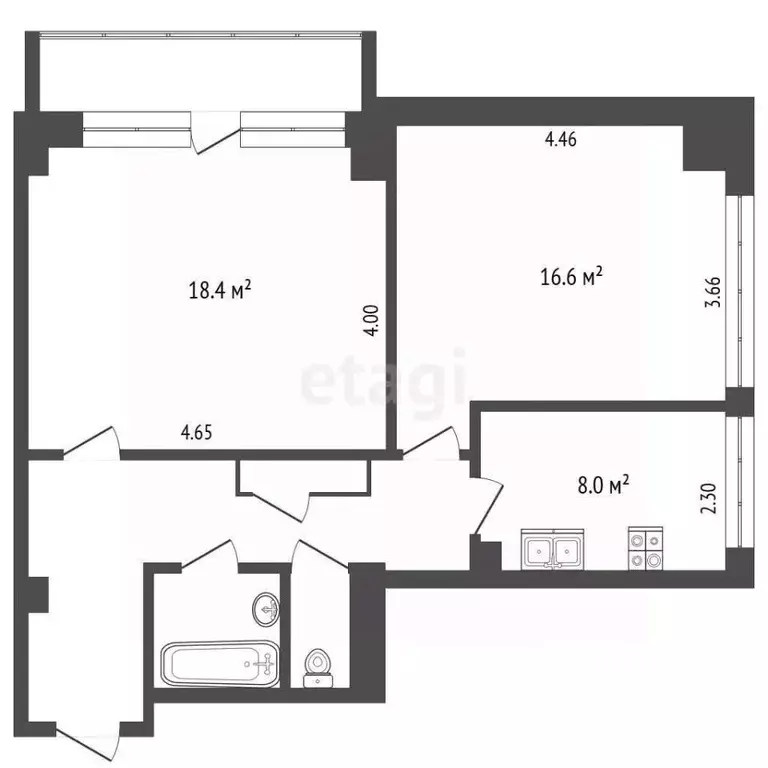 2-к кв. Москва Ленинградское ш., 122 (58.6 м) - Фото 1