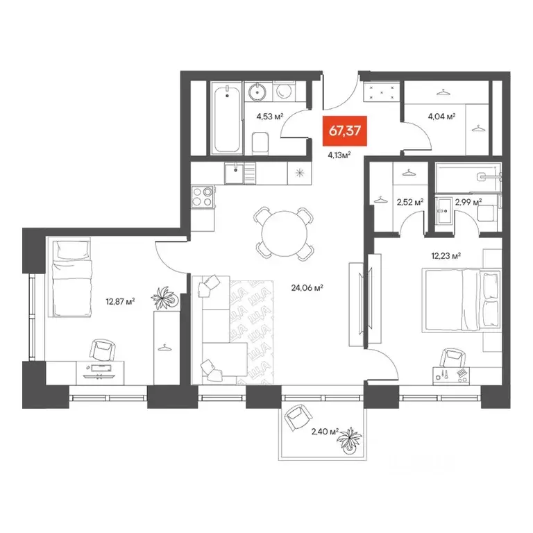 2-к кв. Новосибирская область, Новосибирск Академгородок мкр, ул. ... - Фото 1