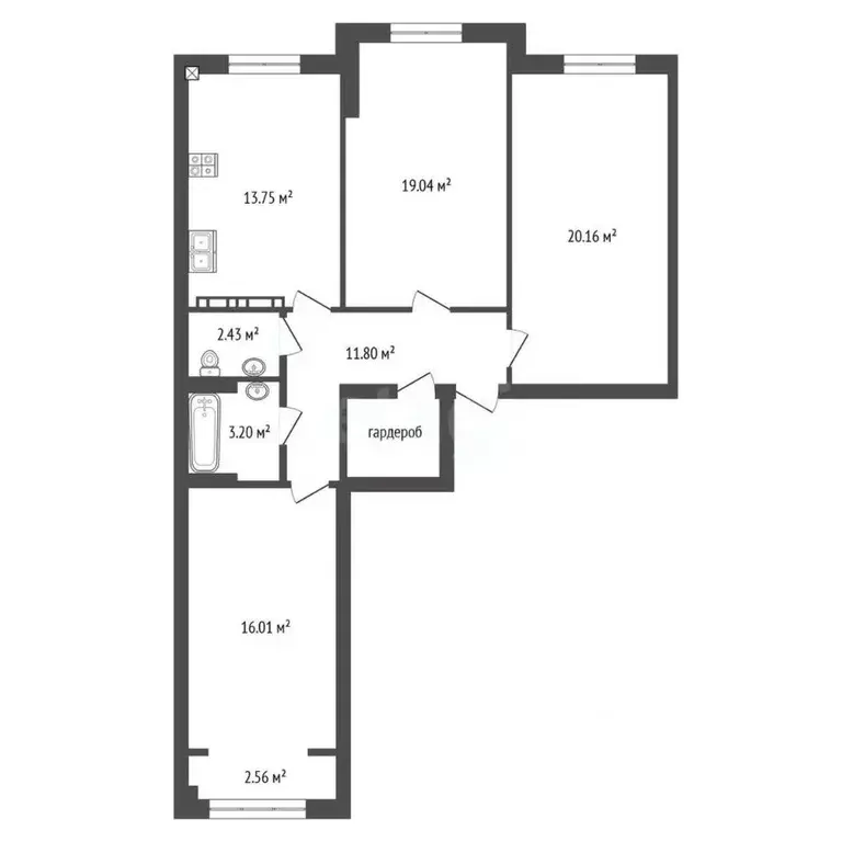 3-к кв. Севастополь ул. Челнокова, 17к1 (86.9 м) - Фото 1