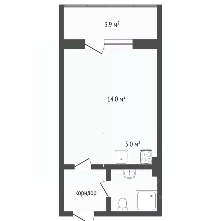 Студия Ханты-Мансийский АО, Сургут ул. Семена Билецкого, 1 (23.5 м) - Фото 2