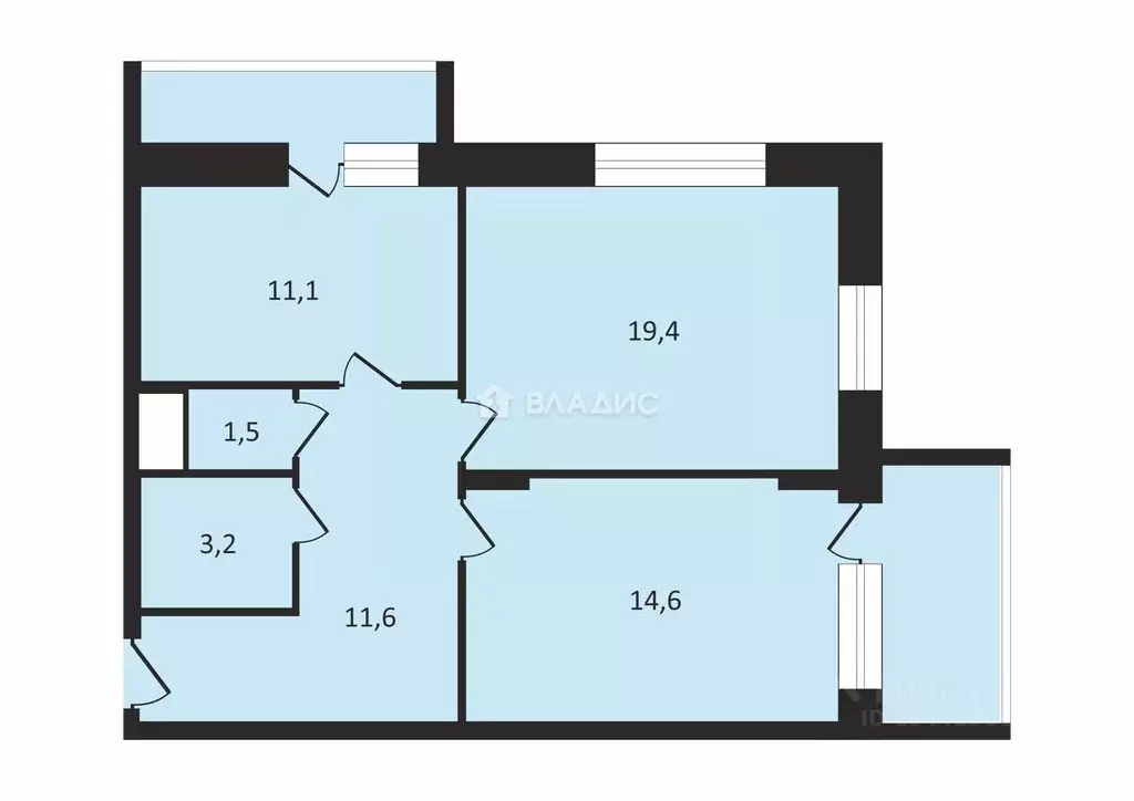 2-к кв. Московская область, Истра муниципальный округ, д. Высоково ... - Фото 2
