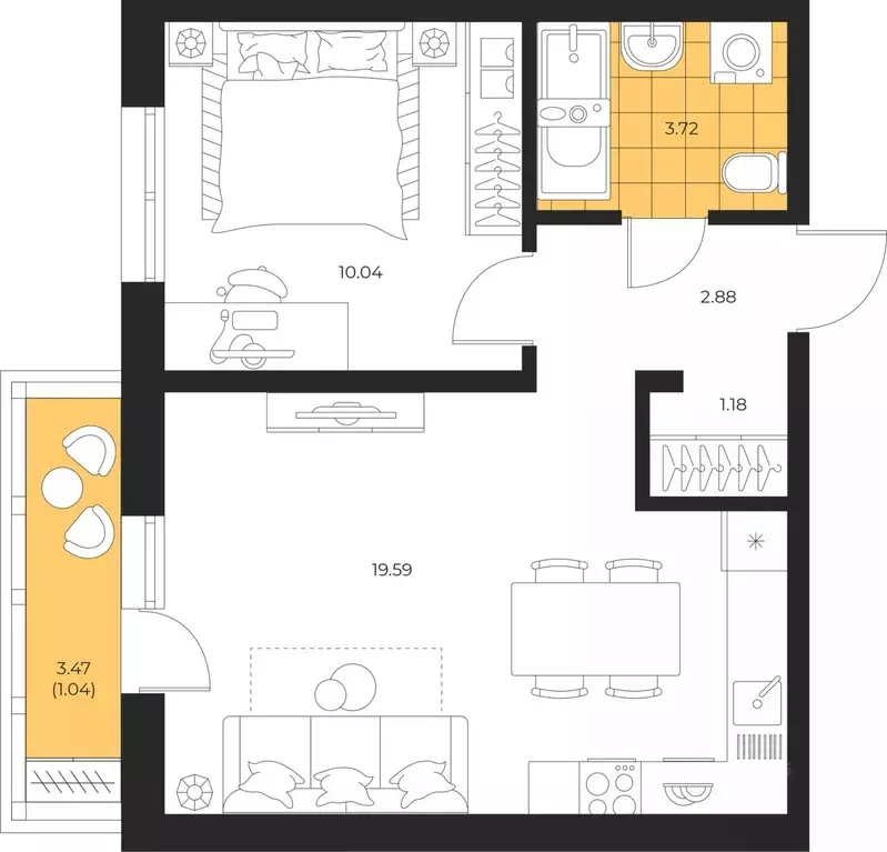 1-к кв. Сахалинская область, Южно-Сахалинск  (38.45 м) - Фото 1