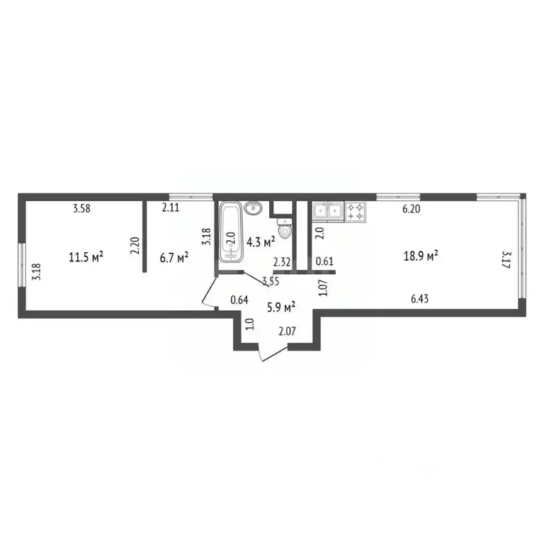 1-к кв. Санкт-Петербург ул. Шкапина, 15 (47.3 м) - Фото 2