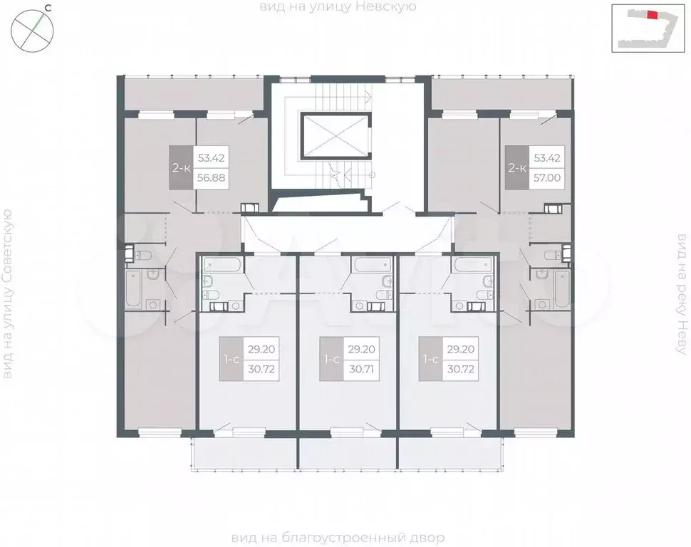 Квартира-студия, 30,7 м, 2/5 эт. - Фото 1