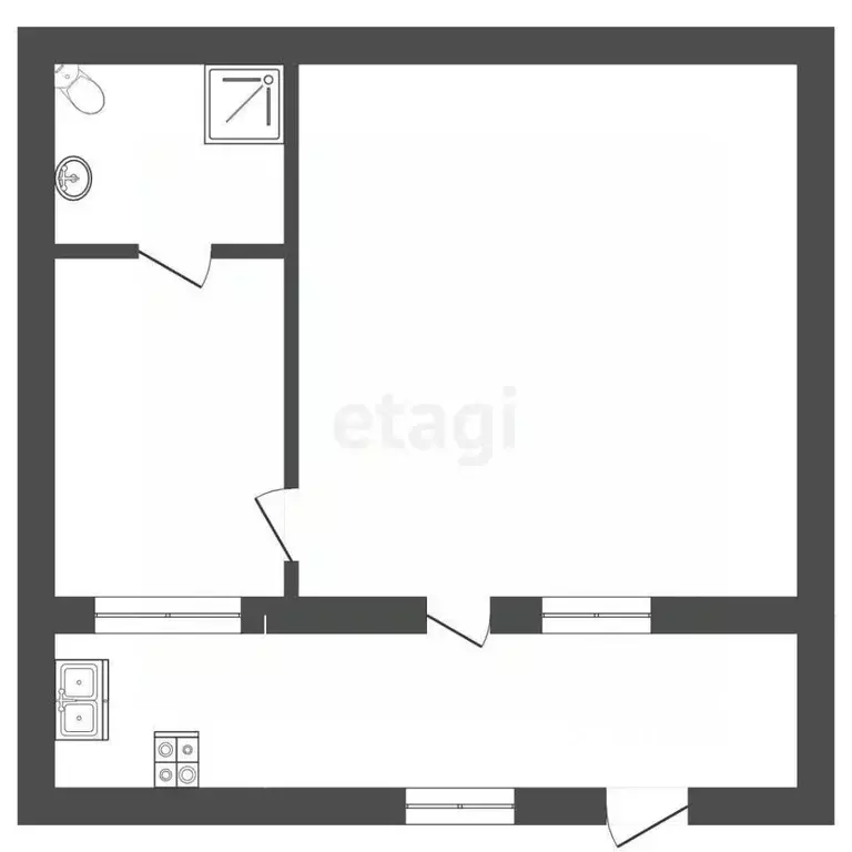 1-к кв. Крым, Бахчисарай ул. Крымская, 8 (34.2 м) - Фото 0