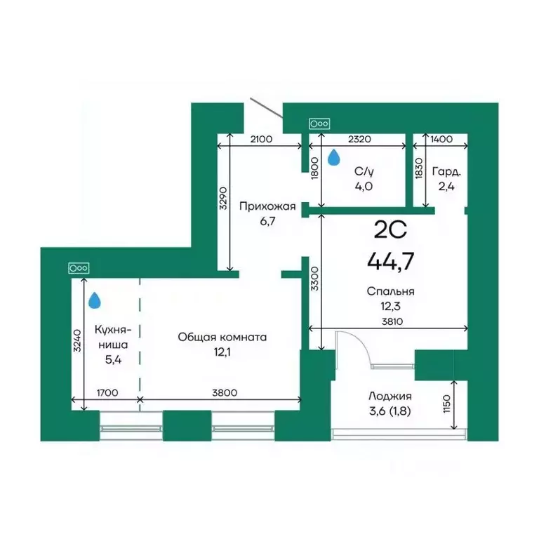 2-к кв. Алтайский край, Барнаул Просторная ул., 390к2 (44.7 м) - Фото 1