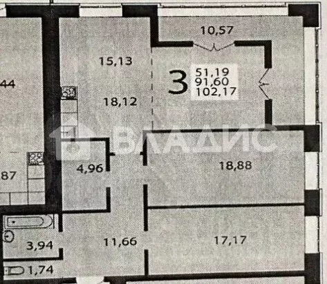 3-к кв. Волгоградская область, Волгоград ул. Расула Гамзатова, 7 ... - Фото 2