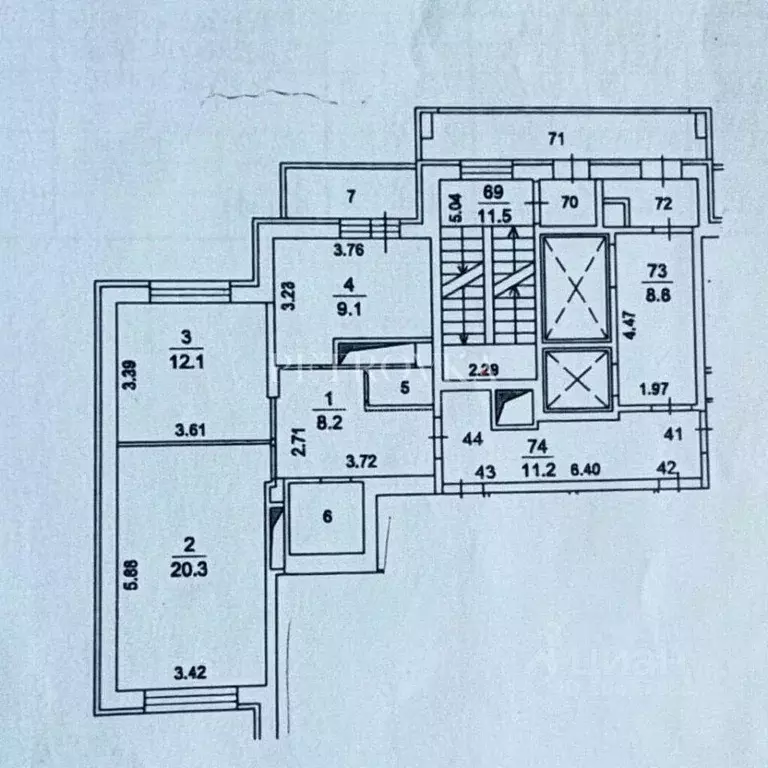 Квартира, 2 комнаты, 55.9 м - Фото 2