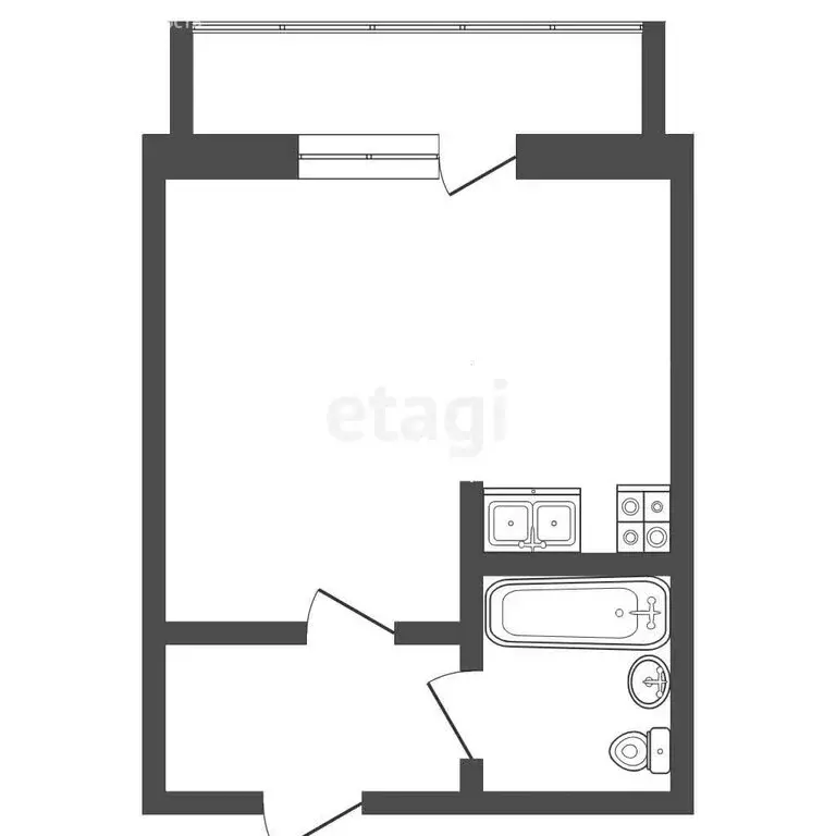 Квартира-студия: Тюмень, улица Тимофея Чаркова, 81к2 (28.9 м) - Фото 1