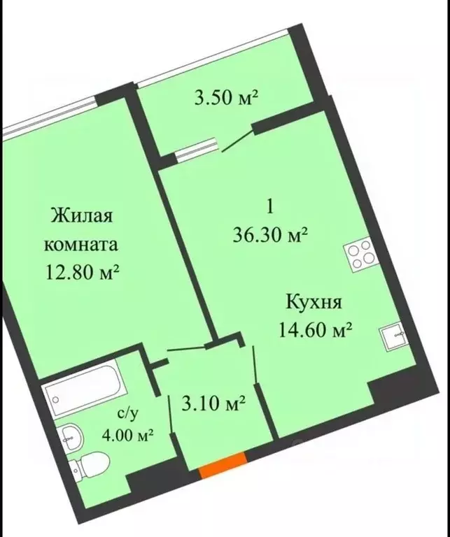 2-к кв. Ростовская область, Ростов-на-Дону Левобережная ул., 6/6с2 ... - Фото 1