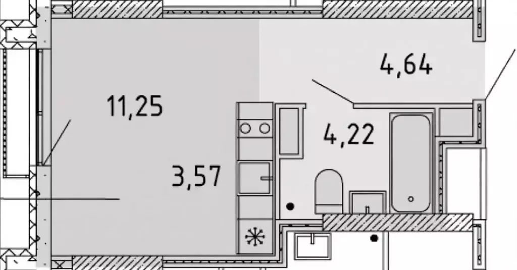 Студия Свердловская область, Екатеринбург Сибирский мкр, Жилой ... - Фото 0