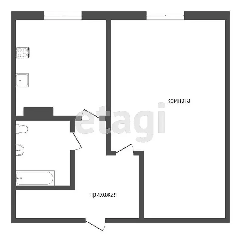 1-комнатная квартира: посёлок Сумкино, улица Водников, 19 (33.8 м) - Фото 1