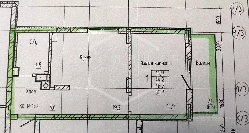 1-к кв. Калининградская область, Светлогорск Дачная ул., 6к1 (44.2 м) - Фото 2