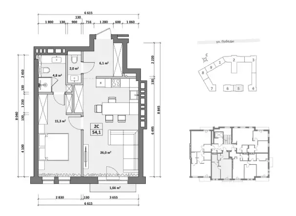 Продаётся 1-к квартира, 56 м - Фото 1