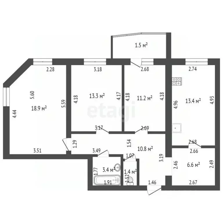 3-к кв. Мордовия, Саранск ул. Победы, 22к1 (80.0 м) - Фото 1