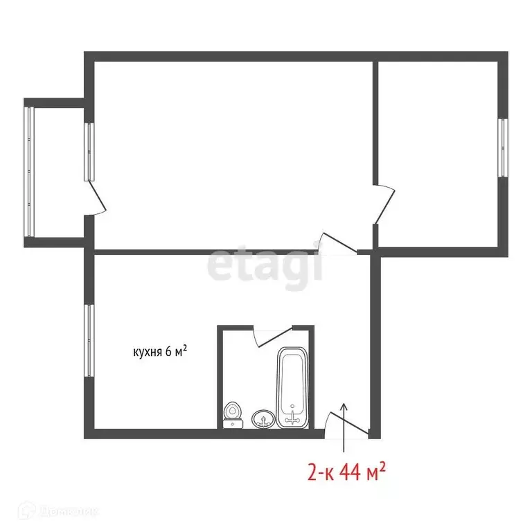 Продаётся 2-к квартира, 44 м - Фото 1