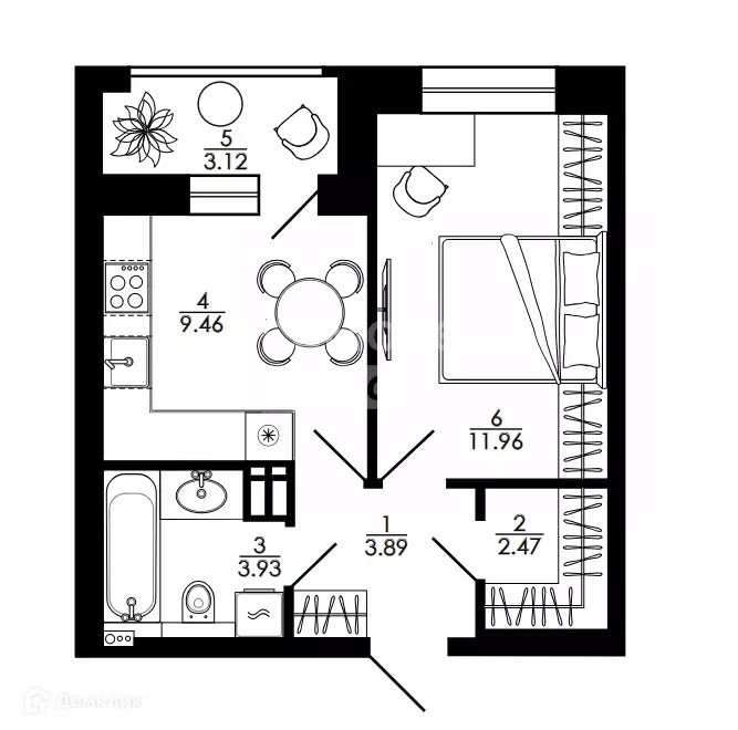Продаётся 1-к квартира, 36.4 м - Фото 0
