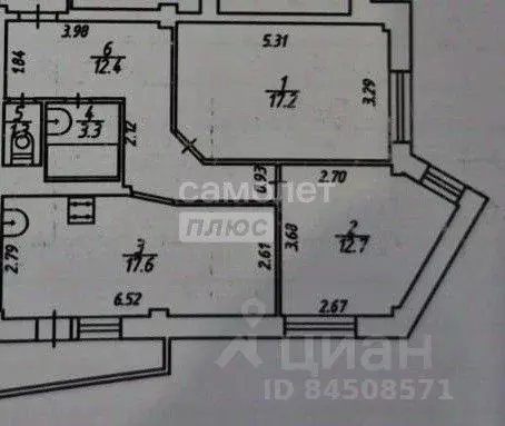 2-к кв. Калужская область, Калуга ул. Маяковского, 64 (64.5 м) - Фото 2