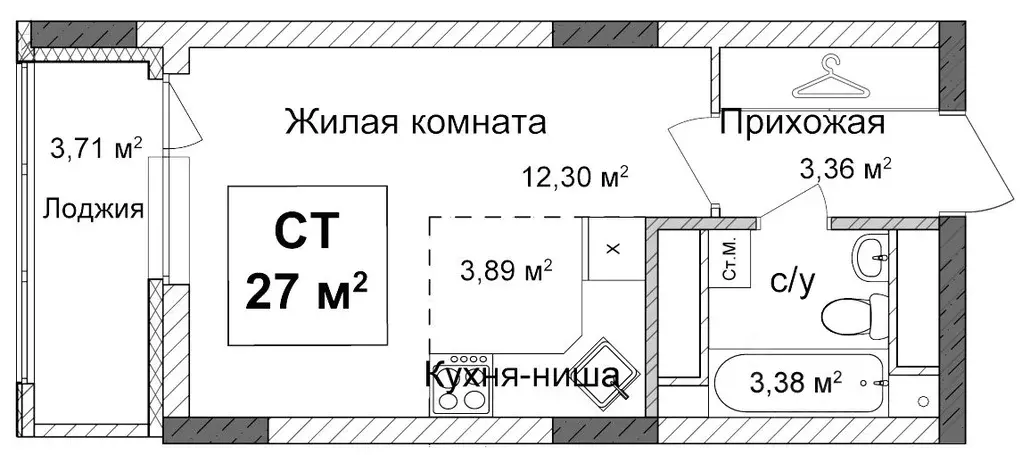 Студия Нижегородская область, Нижний Новгород Высоково жилрайон, ... - Фото 0