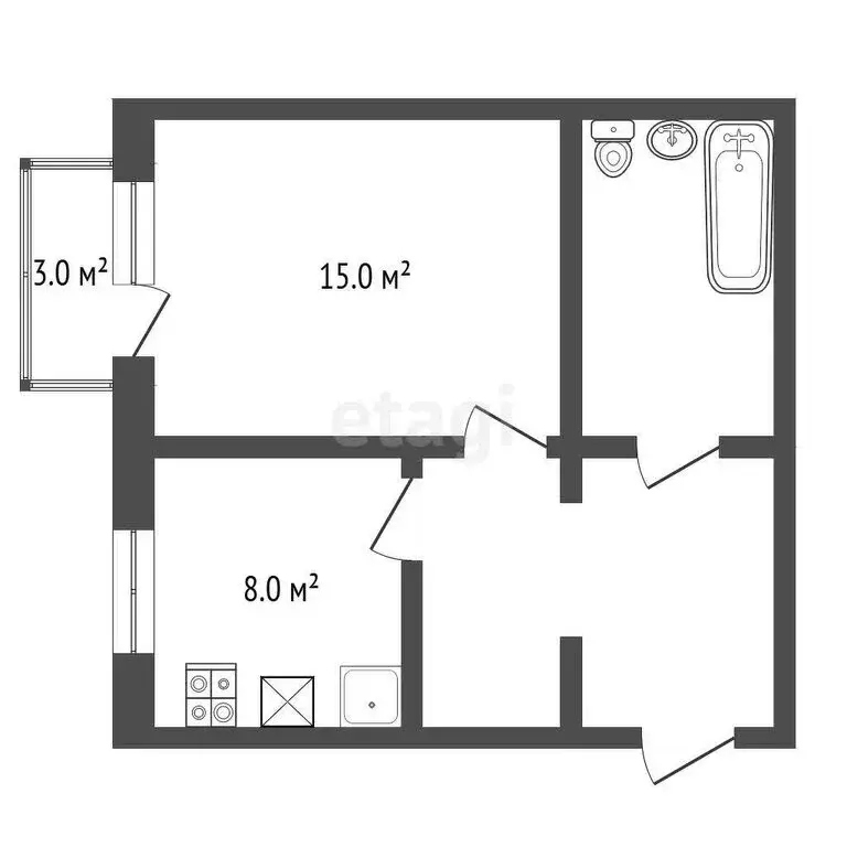 1-комнатная квартира: Прохладный, улица Дзержинского, 38 (35.2 м) - Фото 1