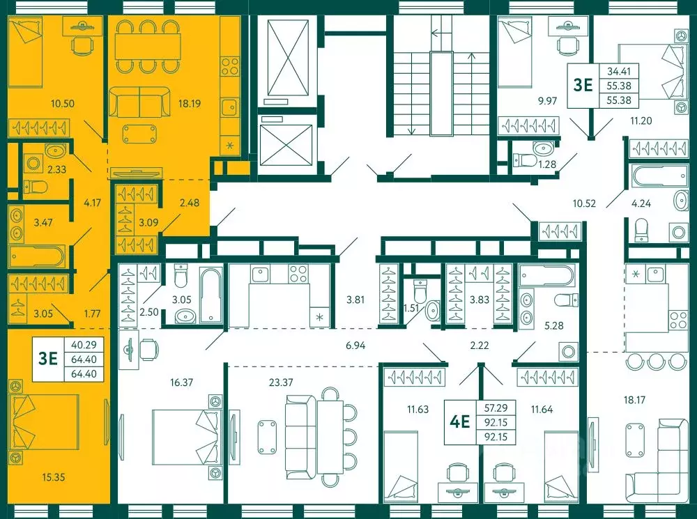 2-к кв. Башкортостан, Уфа Зеленая Роща жилрайон, Терле Парк жилой ... - Фото 2