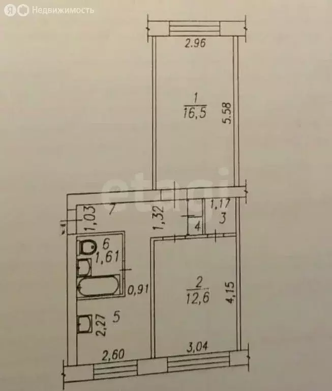 2-комнатная квартира: Новокузнецк, улица Сеченова, 24 (47.3 м) - Фото 0