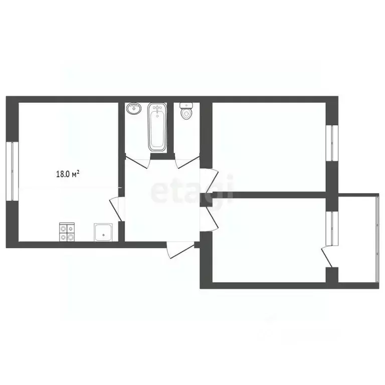 2-к кв. Тюменская область, Тюмень Ставропольская ул., 5 (59.0 м) - Фото 1